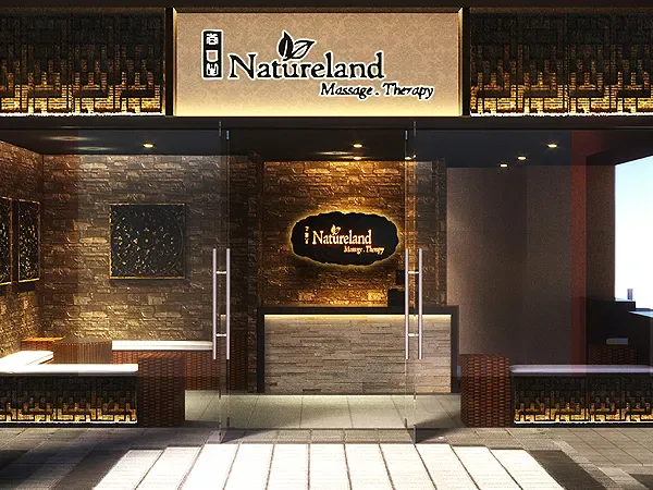 Bahagian hadapan kedai Natureland Spa